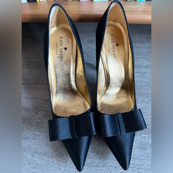 Satin Kate Spade Black Bow Heels - Picture 5 of 13